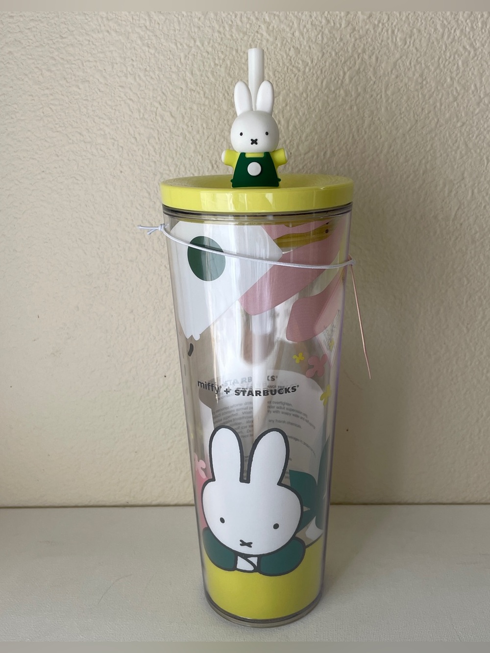 Starbucks X Miffy 2026 Cold Cup With Miffy Straw Charm Topper Venti Tumbler 24Oz